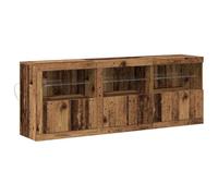Vidaxl Buffet Avec Lumières Led Bois Ancien 181.5x37x67 Cm Bois Reconstitué