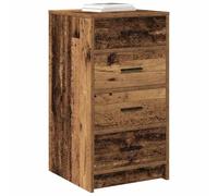 vidaXL Buffet rustique en chêne massif - 4 tiroirs - finition vieillie marron