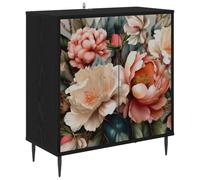vidaXL Buffet BORNE Chêne Noir 69 x 33 x 76 cm Bois d'ingénierie, Buffet rectangulaire Moderne, Meuble de Rangement Chic pour Salon et Salle à Manger, Solution Pratique pour la Maison