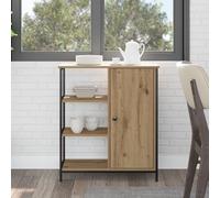 Vidaxl Buffet Chêne Artisan Bois D¿Ingénierie, Métal 70 X 30 X 80 Cm