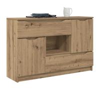 vidaXL Buffet Chêne Artisanal 100 x 30 x 65,6 cm – Bois d'ingénierie, Design moderne, Éclairage