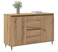 vidaXL Buffet Chêne Artisanal 101,5 x 35 x 70 cm Bois d'ingénierie | Ce buffet a plein de tiroirs et de portes pour que tu puisses garder tout bien organisé Les deux grands tiroirs peuvent