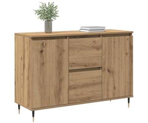 vidaXL Buffet Chêne Artisanal 101,5 x 35 x 70 cm Bois d'ingénierie | Ce buffet a plein de tiroirs et de portes pour que tu puisses garder tout bien organisé Les deux grands tiroirs peuvent