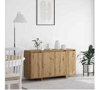 vidaXL Buffet en chêne Artisanal – 3 portes, 2 étagères, bois d'ingénierie – Marron