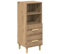 vidaXL Buffet chêne Artisanal 34 x 34,5 x 90 cm Bois d'ingénierie, Salon, Meuble Rangement Rectangulaire, Armoire en Bois, Style et Praticité pour la Maison