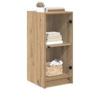 vidaXL Buffet chêne Artisanal 35 x 37 x 76 cm Bois d'ingénierie, Buffet Moderne pour Salon, Rangement rectangulaire, Espace généreux, Porte en Verre Chic, Bois agencé, déco Pratique