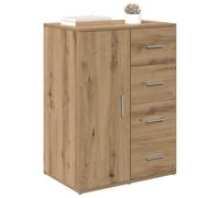vidaXL Buffet Chêne Artisanal Bois d'ingénierie 59 x 39 x 80 cm avec tiroir et 1 porte à charnières
