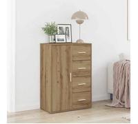 vidaXL Buffet Artisan 862265 – Chêne massif, étagères réglables, tiroirs