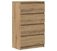vidaXL Buffet chêne artisanal – bois d'ingénierie – 60x35x98,5 cm