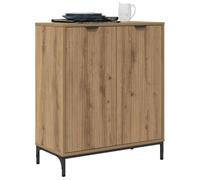 vidaXL Buffet Chêne Artisanal 69,5 x 33 x 82 cm Bois d'ingénierie, Rangement pour Salle à Manger, Buffet rectangulaire, Bois Composite, Portes à charnières, Solution compacte, Jambes en métal