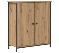 Vidaxl Buffet En Chêne Artisanal 70x30x80 Cm En Bois D'ingénierie Et Acier