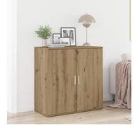 vidaXL – Buffet en chêne artisanal – Finition texturée – 2 portes – Marron