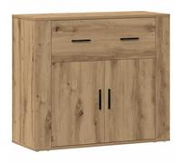 vidaXL Buffet chêne artisanal 80x33x70 cm - Bois d'ingénierie - Marron G