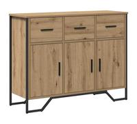 vidaXL Buffet chêne Artisanal 97 x 32.5 x 74.5 cm Bois d'ingénierie, Meuble de Salon, Buffet rectangulaire Industriel, Rangement Polyvalent, Style Moderne, Texture Parfaite, Design Urbain