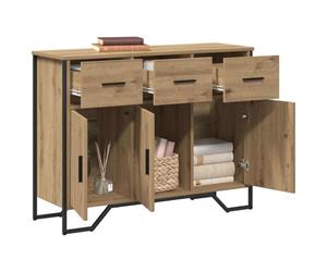 vidaXL Buffet chêne Artisanal 97 x 32.5 x 74.5 cm Bois d'ingénierie, Meuble de Salon, Buffet rectangulaire Industriel, Rangement Polyvalent, Style Moderne, Texture Parfaite, Design Urbain