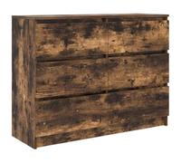 vidaXL Buffet chêne fumé 100x35x76 cm Bois d'ingénierie, Armoire de Rangement, Meuble d'entrée, Meuble d'appoint, Meuble de Rangement de Cuisine