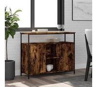 vidaXL Buffet – Meuble de rangement avec porte, armoire latérale, Chêne fumé (Bois d'ingénierie)