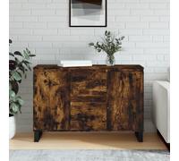 Vidaxl Buffet Chêne Fumé 101,5x35x70 Cm Bois D'ingénierie Marron