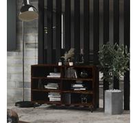 vidaXL Buffet Armoire à Livres Etagère sur Pied Armoire de Rangement Salon Salle de Séjour Intérieur Chêne Fumé 103,5x35x70 cm Aggloméré Brun
