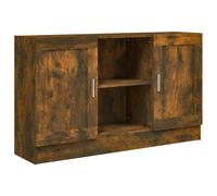 Buffet Bas - Chêne Fumé - 120x30,5x70 cm - Bois d'ingénierie - Design Contemporain - Grand espace de rangement