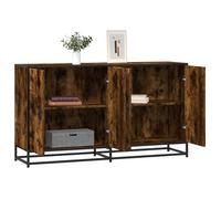 vidaXL Buffet chêne fumé 134x35x76 cm Bois d'ingénierie, Meuble de Rangement, Meuble de Rangement de Cuisine, Meuble de Rangement de Salon