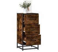 Vidaxl Buffet Chêne Fumé 35,5x35x76 Cm Bois D'ingénierie Et Métal Multicolore