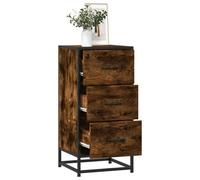 Vidaxl Buffet Chêne Fumé 35,5x35x76 Cm Bois D'ingénierie Et Métal Multicolore