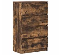 vidaXL Buffet Armoire de rangement Chêne fumé 60 x 35 x 98,5 cm Bois d'ingénierie