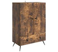 vidaXL Buffet Chêne fumé 66 x 34,5 x 95 cm Bois d'ingénierie, Buffet Rectangle élégant, vaisselier spacieux, ajout Pratique au Salon, Mise à Niveau du mobilier Minimaliste.