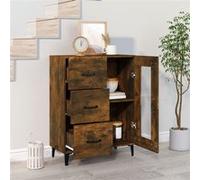 Buffet Gris Béton 69,5x34x90 cm Bois d'Ingénierie Armoire Latérale vidaXL