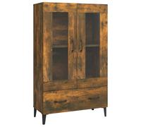 Buffet - Chêne Fumé - 70x31x115 cm - 2 Portes - Bois d'ingénierie - Contemporain