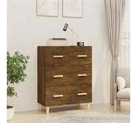 vidaXL Buffet Chêne fumé 70x34x90 cm Bois d'ingénierie817345 Brun G