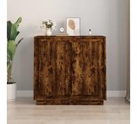 vidaXL Buffet chêne fumé 80x34x75 cm bois d'ingénierie Marron