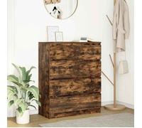 vidaXL Buffet chêne fumé 80x35x99 cm bois d'ingénierie, armoire de rangement, meuble d'entrée, meuble d'appoint, meuble de 3328484