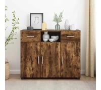 vidaXL Buffet Chêne fumé 88.5 x 30.5 x 73 cm Bois d'ingénierie, Organisateurs stylés, Meuble Moderne pour Salon, Solutions de Rangement, armoires contemporaines, idées Design minimalistes