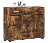 vidaXL Buffet chêne fumé 88,5 x 30,5 x 73 cm Bois d'ingénierie Rangement pratique