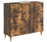 vidaXL Buffet Chêne fumé 89 x 34,5 x 80 cm Bois d'ingénierie, Salon Moderne, rectangulaire, Grand Espace de Rangement, Cabinet de Cuisine Minimaliste, Design Contemporain, mobilier Utilitaire