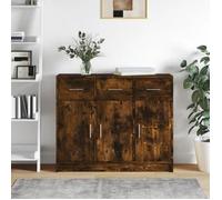 vidaXL Buffet chêne fumé 91x28x75 cm bois d'ingénierie 823013
