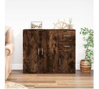 Vidaxl Buffet Chêne Fumé 91x29,5x75 Cm Bois D'ingénierie Multicolore