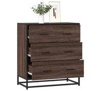 Vidaxl Buffet Chêne Marron 68x35x76 Cm Bois D'ingénierie Et Métal Multicolore