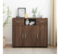vidaXL Buffet Chêne Marron 88.5 x 30.5 x 73 cm Bois d'ingénierie, Organisateurs stylés, Meuble Moderne pour Salon, Solutions de Rangement, armoires contemporaines, idées Design minimalistes