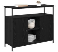 vidaXL Buffet Chêne noir 100 x 35 x 80 cm – 2 portes, bois d'ingénierie, style contemporain