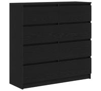 vidaXL Buffet chêne Noir 100x35x99 cm Bois d'ingénierie, Armoire de Rangement, Meuble d'entrée, Meuble d'appoint, Meuble de Rangement de Cuisine