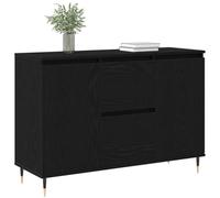 Buffet bas - vidaXL - Chêne noir - Portes silencieuses - Bois massif - Finition mate