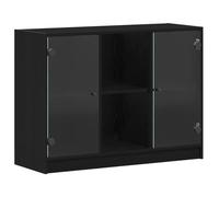 Buffet Vidaxl Chêne Noir 102x37x75,5 Cm Bois Aggloméré Noir