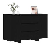 Buffet Bas - vidaXL - Chêne Noir - 120x40.5x75 cm - 3 Tiroirs - 2 Étagères - Finition Mate