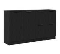 vidaXL Buffet Contemporain en chêne Noir avec 2 Portes, Armoire stylée pour Salle à Manger, Construction en Bois Massif et Finition Mate, Solution Ample pour la déco intérieure
