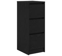 vidaXL Buffet chêne noir 29,5x34x76 cm bois d'ingénierie 861635 Noir G