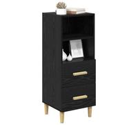 vidaXL Buffet Chêne Noir 34 x 34,5 x 90 cm Bois d'ingénierie, Armoire Chic, unité de Rangement rectangulaire, Buffet Fonctionnel, Minimaliste, idéal pour Le Salon