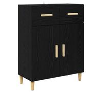 vidaXL Buffet Chêne Noir 34 x 69,5 x 89 cm Bois d'ingénierie, Style et fonctionnalité, Buffet en Bois rectangulaire, Meuble Moderne, Rangement pour la Maison